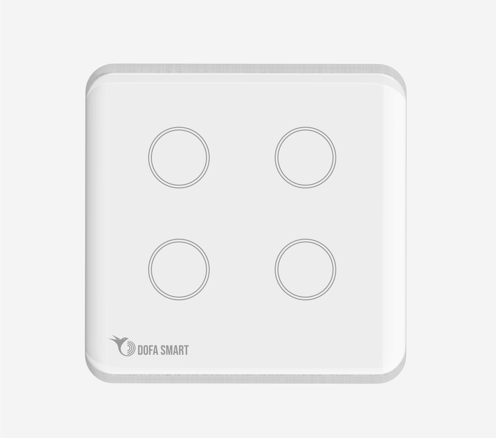 Công tắc thông minh Zigbee vuông 4 nút DOFA SMART màu trắng