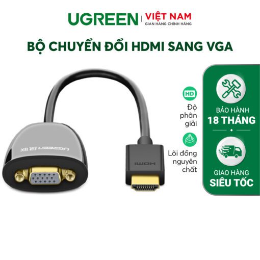 Bộ chuyển đổi HDMI sang VGA UGREEN MM102 Không có Audio
