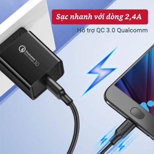 Cáp sạc nhanh Micro USB hỗ trợ sạc nhanh truyền dữ liệu Ugreen US289 60135 Dài 0.5m