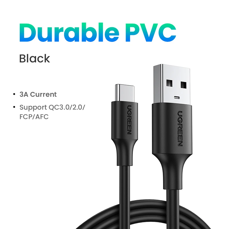 Cáp sạc, dữ liệu USB Type-A 2.0 sang USB Type-C dài 1.5M Ugreen US287 60117 Màu Đen