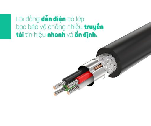 UGREEN US129 10368 Cáp nối dài USB 3.0, Tương Thích Rộng, Chống Gỉ, Đầu Mạ Vàng Dài 1m