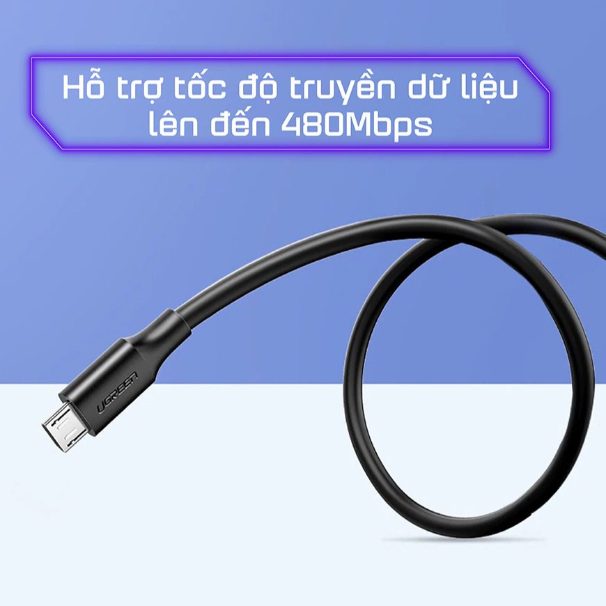 Cáp sạc nhanh Micro USB hỗ trợ sạc nhanh truyền dữ liệu Ugreen US289 60135 Dài 0.5m