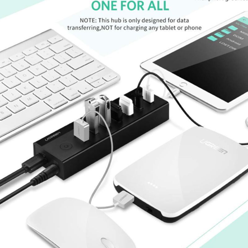 Bộ HUB chia 7 Cổng USB 3.0 Có Nguồn 5V/2A Ugreen 40522 cao cấp