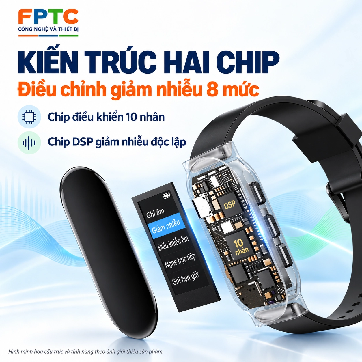 Máy ghi âm đồng hồ đeo tay Lenovo C1 – Ghi liên tục 15 giờ