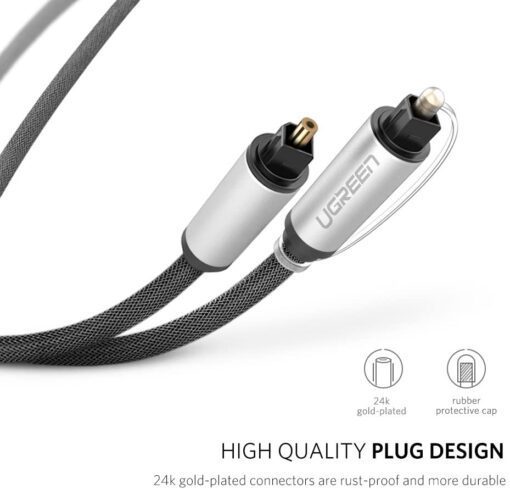 Dây audio quang (Toslink Optical) đầu nhôm UGREEN AV108 10539 Dài 1m