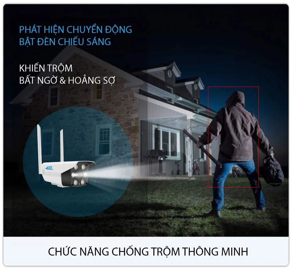 Camera 4G Ngoài Trời IS10 Phát Hiện Con Người Thông Minh