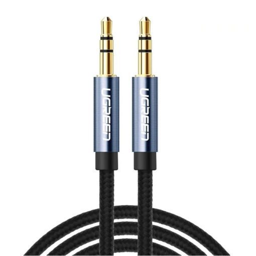 Dây âm thanh 3.5mm UGREEN AV112 10684 Vỏ bện vải sợi tổng hợp dài 0.5m Màu tím than