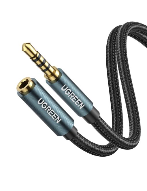 Dây cáp nối dài 3.5mm UGREEN AV118 40674 hỗ trợ Mic Màu Xanh Dài 1.5m