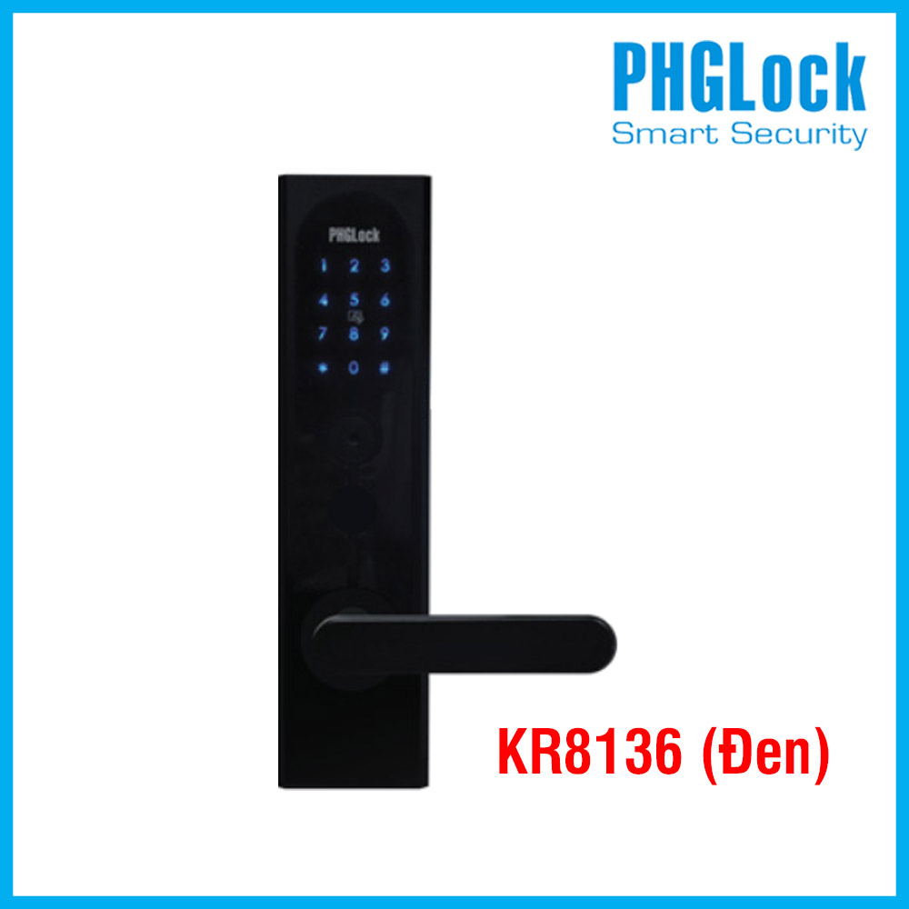 Khóa cửa điện tử cho căn hộ PHGLOCK KR8136 (Đen)