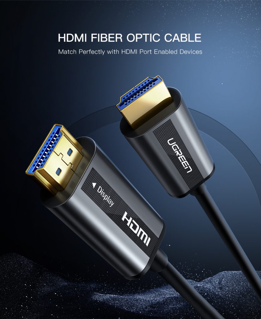 Cáp HDMI Quang UGREEN HD132 50219 Hỗ trợ 4K@60Hz Dài 50m