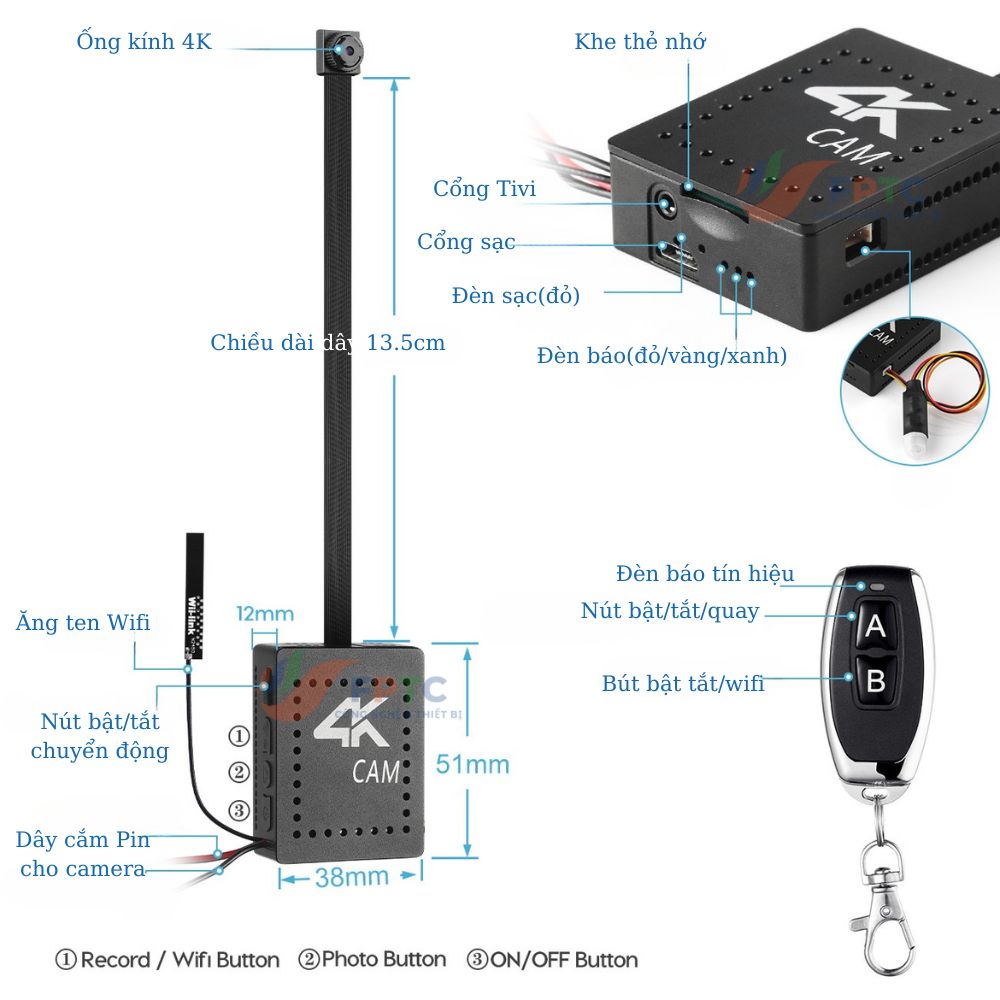 Camera Mini WIFI X8-B 4K – Ghi Hình Siêu Nét, Cảm Biến PIR, Pin Dài Lâu