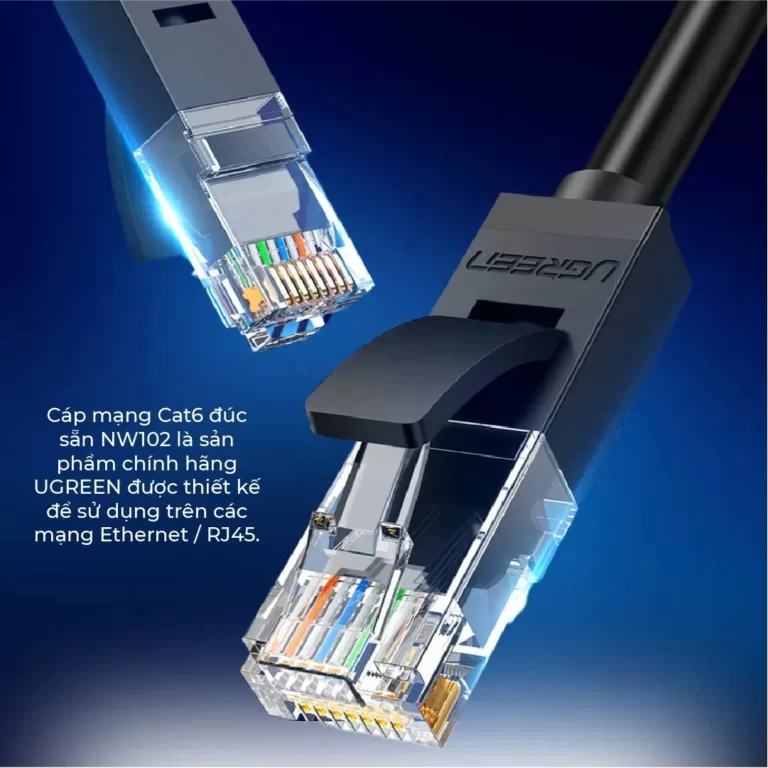 Dây cáp mạng Cat6 dẹt UGREEN NW102 màu đen 50172 Dài 0.5m