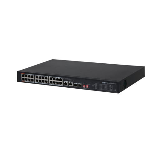 Switch PoE DAHUA DH-PFS3228-24GT-240 (24 PoE Gigabit, 2 uplink Gigabit, 2 SFP, 240W)