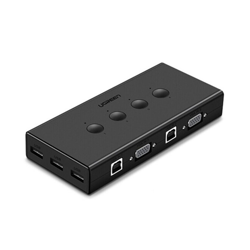 KVM Switch 4 port USB - Thiết bị 4 máy tính dùng 1 màn hình chính hãng Ugreen 50280