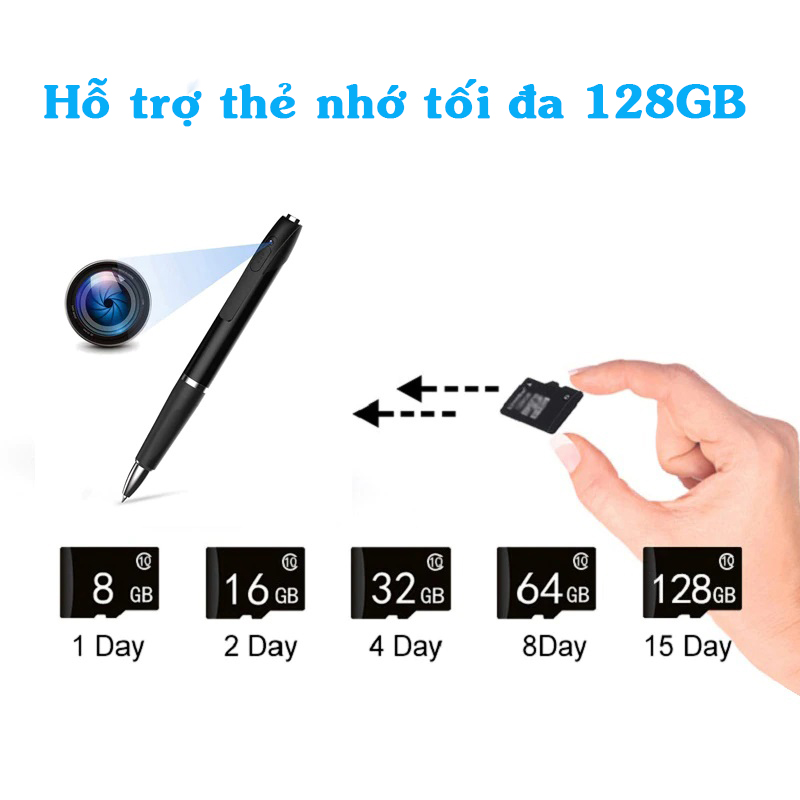 Bút PV8 Camera Wifi xem online từ xa - Quay Offline - Online 4h âm thanh rõ nét