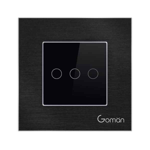 Công tắc cảm ứng thông minh Wifi 3 nút GOMAN GM-W443 [Vuông]
