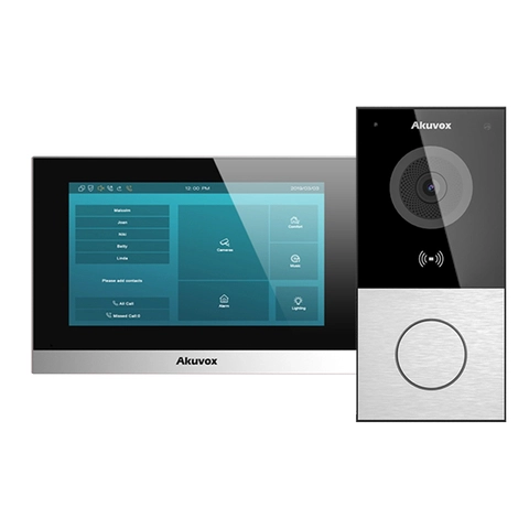 Bộ chuông hình Hãng Akuvox (Gồm 1c nút ấn E12W + 1c màn hình C313W)