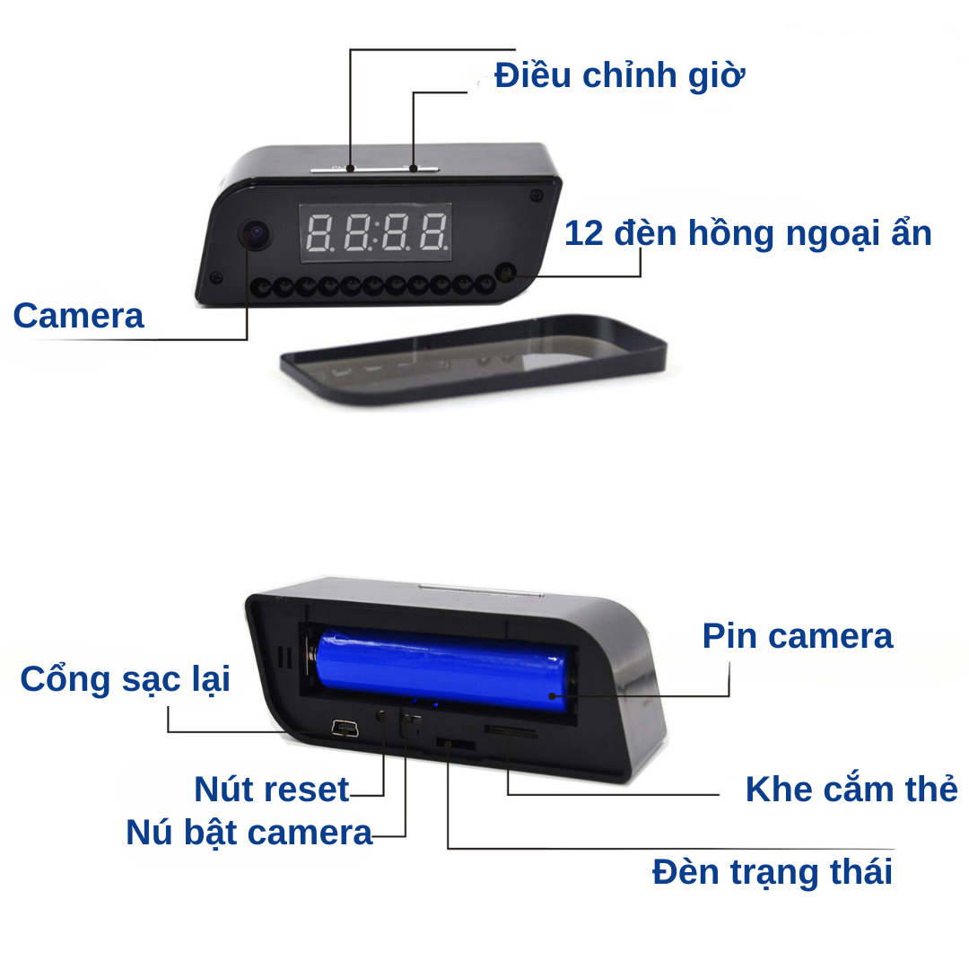 Camera Đồng Hồ WiFi VD-I3 – Camera Ngụy Trang Đồng Hồ Quay Video 4K Xem Từ Xa