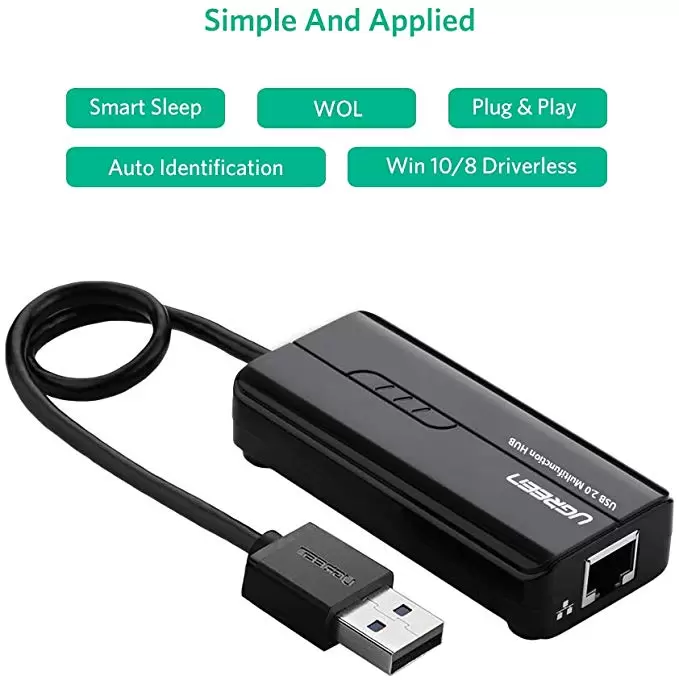 Hub chuyển đổi USB sang USB 2.0 và RJ45 UGREEN CR103 20264